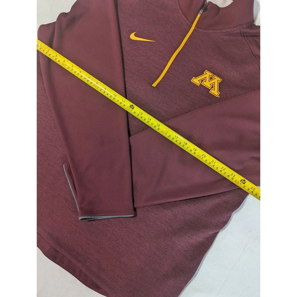 Nike Minnesota Golden Gophers Dri-FIT 14 Zip Pullover Mens XL Maroon Gold